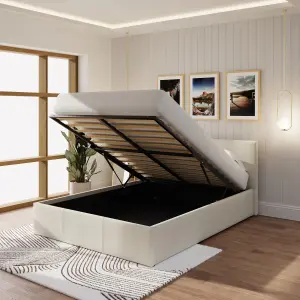 GFW End Lift Ottoman Storage Bed King Size Natural