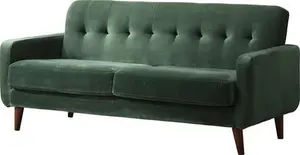 Clarence 2-Seater Green Velvet Sofa, Two-Seater Dark Green Fabric Sofa - Daals - Sofas