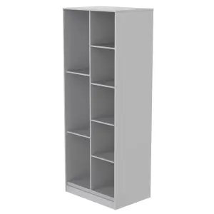 Ready assembled Matt grey Freestanding Bookcase, (H)1970mm (W)740mm