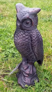 Cast Iron Long Eared Owl hand finished with an Antique Verde Bronze Finish