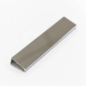 Polished Chrome Kitchen Cabinet Edge Mount Lip Pull Handle 160mm Hole Centres