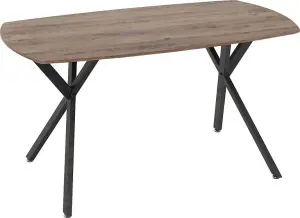 Athens Rectangular Oak Effect Dining Table Set with 4 Grey Avery Velvet Chairs