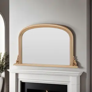 Overmantle Bainum Traditional Arched Mirror Gold