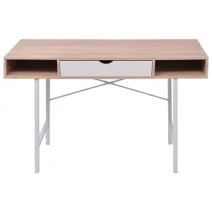 Berkfield Desk with 1 Drawer Oak and White