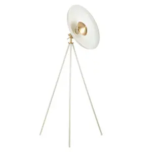 Luminosa Milan Complete Floor Lamp, Warm White, Brushed Brass Plate