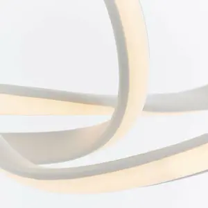 LED Ceiling Pendant Light 31W Warm White Matt White Infinity Loop Feature Lamp