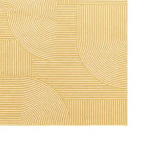 Yellow Geometric Abstract Modern Rug for Living Room Bedroom and Dining Room-200cm X 290cm