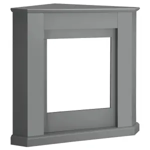 Modern Grey Corner Electric Fireplace Surround Only