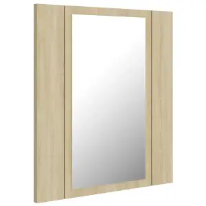 Berkfield LED Bathroom Mirror Cabinet Sonoma Oak 40x12x45 cm