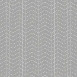 Glass mosaic on mesh for bathroom or kitchen 17.2cm x 29.8cm - Mini Silver Chevron