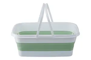 Maison by Premier Averill Collapsible Green White Rectangular Basket