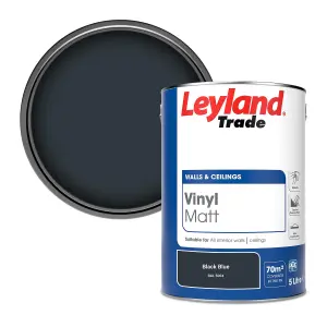 Leyland Trade Vinyl Matt Walls & Ceilings Emulsion Paint Black Blue (RAL 5004) 5L