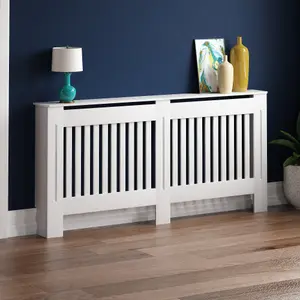 Vida Designs Chelsea Extra Large White MDF Radiator Cover