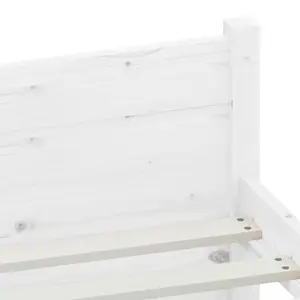 Berkfield Bed Frame White Solid Wood 75x190 cm Small Single