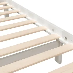 Berkfield Bed Frame White Solid Wood 120x200 cm