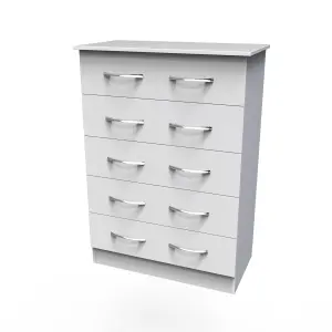 Heddon 5 Drawer Chest in White Matt