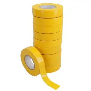 10 Pack YELLOW electrical insulation tape 19mm wide x 20 metres long