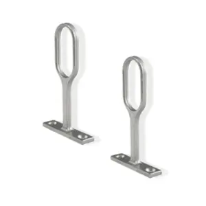 AFIT Polished Chrome Wardrobe Rail Oval Centre Bracket - 32 x 16mm - Pack of 2