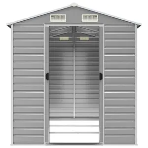 Brumit Garden Shed 191x300x198 cm Galvanised Steel Light Grey