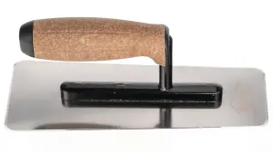 Toolty Venetian Trowel with Cork Handle on Aluminium Foot 240mm for Plastering Rendering Smoothing Finishing DIY