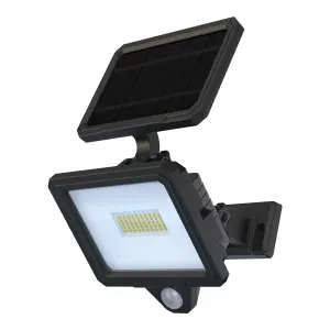 GoodHome Shomali Black Solar-powered Cool white Integrated LED Floodlight 1000lm