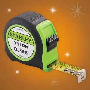 Stanley Hi-Vis Tylon Pocket Tape 8m (26') XMS24HVTAPE8