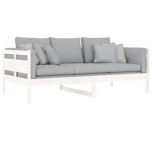 Berkfield Day Bed White Solid Wood Pine 90x190 cm