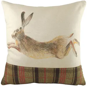 Evans Lichfield Hunter Leaping Hare Leaping Hare Rectangular Feather Rich Cushion