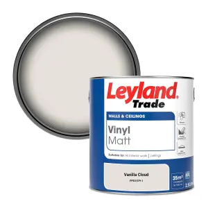 Leyland Trade Vinyl Matt Walls & Ceilings Emulsion Paint Vanilla Cloud (PPG1079-1) 2.5L