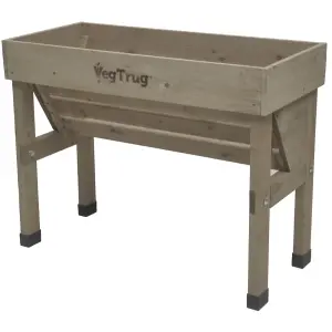 VegTrug Raised Garden Bed Wooden Planter Small Wall Hugger Grey Wash