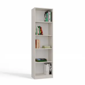 Albee Bookcase Cashmere / (5 Shelves) 182 cm H x 80 cm W x 32 cm D