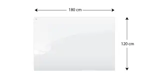 ALLboards Magnetic glass board 180x120 cm PREMIUM SUPERWHITE (super white)