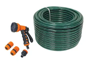 Faithfull 710391665024606 PVC Garden Hose 50m with Fittings & Spray Gun FAIHOSE50AV