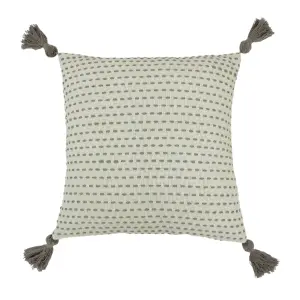 furn. Ezra Embroidered 100% Cotton Feather Filled Cushion