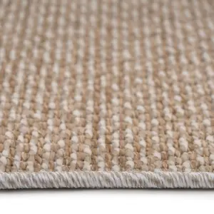 Natural Beige Geometric Textured 3D Pile Living Area Rug 120x170cm