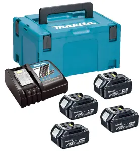 Makita BL1840 18v 4 x 4.0ah Lithium Batteries DC18RC Fast Charger + Makpac Case