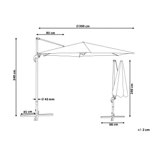 Cantilever Garden Parasol 3 m Light Beige SAVONA