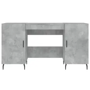 Berkfield Desk Concrete Grey 140x50x75 cm Engineered Wood