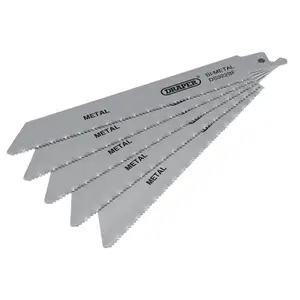 Draper  Bi-metal Reciprocating Saw Blades for Metal, 150mm, 14tpi (Pack of 5) 43459