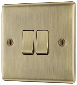 BG Antique Brass 20A 2 way 2 gang Light Switch