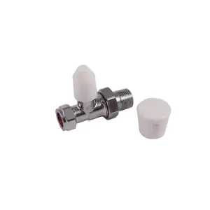 Securplumb Chrome Plated Straight Radiator Valve Silver (15mm)