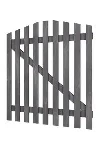 Grey Outdoor Picket Wooden Gate Freestanding Garden Fence Door W 120cm H 120cm