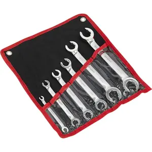 6 PACK Flare Nut Spanner Set -Compression Joint Wrench / Crow Foot Brake Spanner