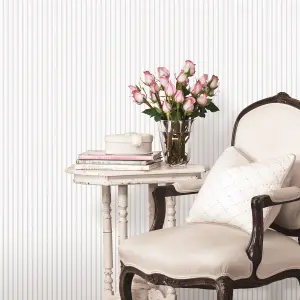 Galerie Simply Stripes 3 Grey Ticking Stripe Smooth Wallpaper