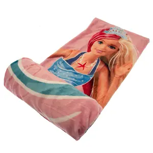 Barbie Premium Coral Fleece Blanket Baby Pink/Blue/White (One Size)