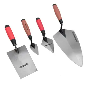 4pc Brick Block Laying Building Trowel Set Bucket 2 x Pointing + Brick Trowels