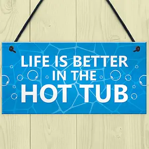 Red Ocean Hot Tub Novelty Plaque For Garden Hot Tub Garden Shed Novelty Home Decor Gifts