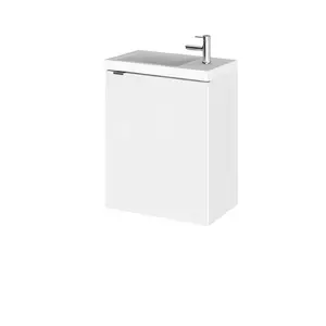 Fusion 400mm Free-standing Single Vanity Unit Gloss White