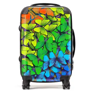 Multicoloured Butterfly Pattern Suitcase - Cabin