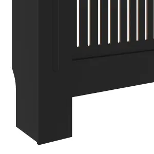 Berkfield MDF Radiator Cover Black 205 cm